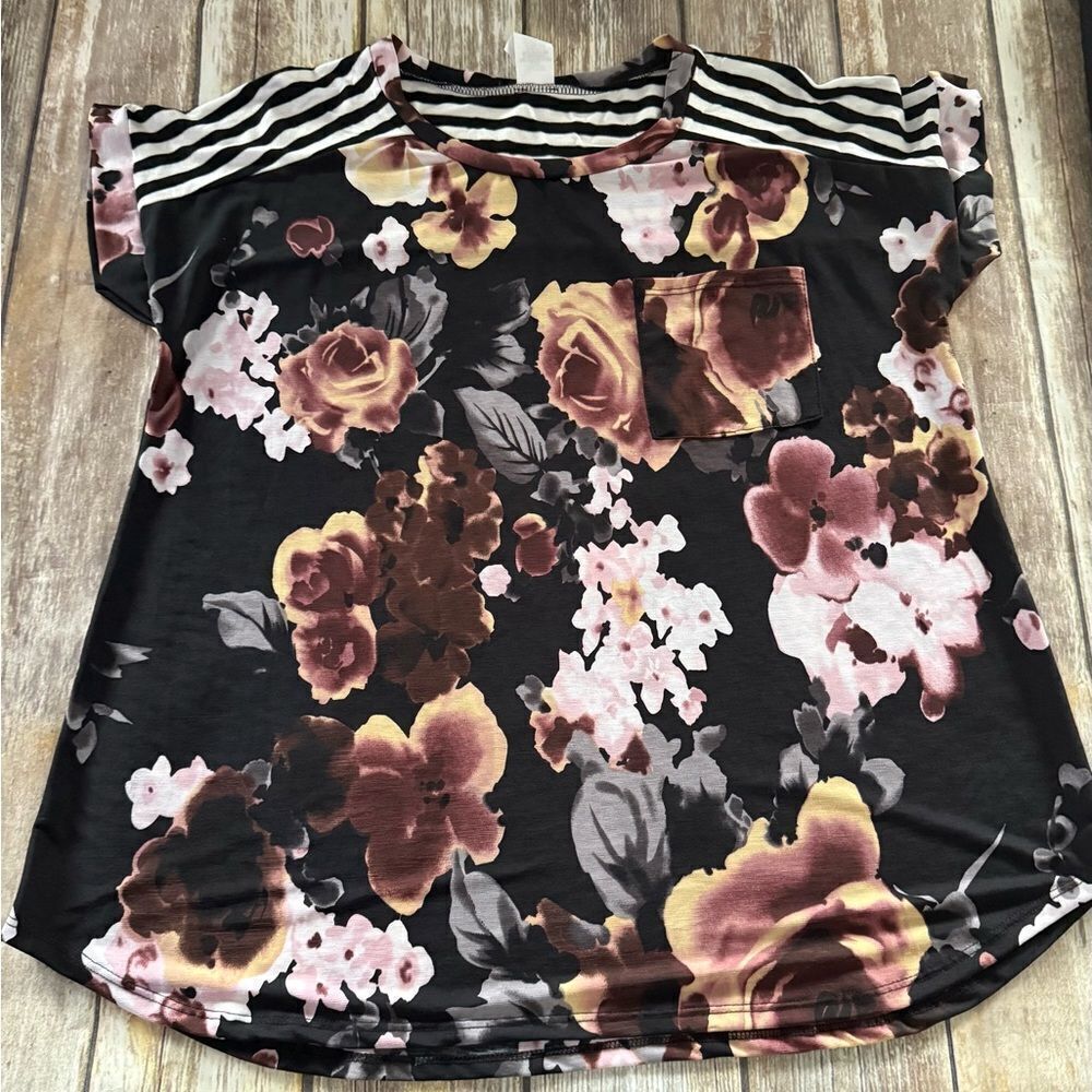 Floral Striped Women's Top